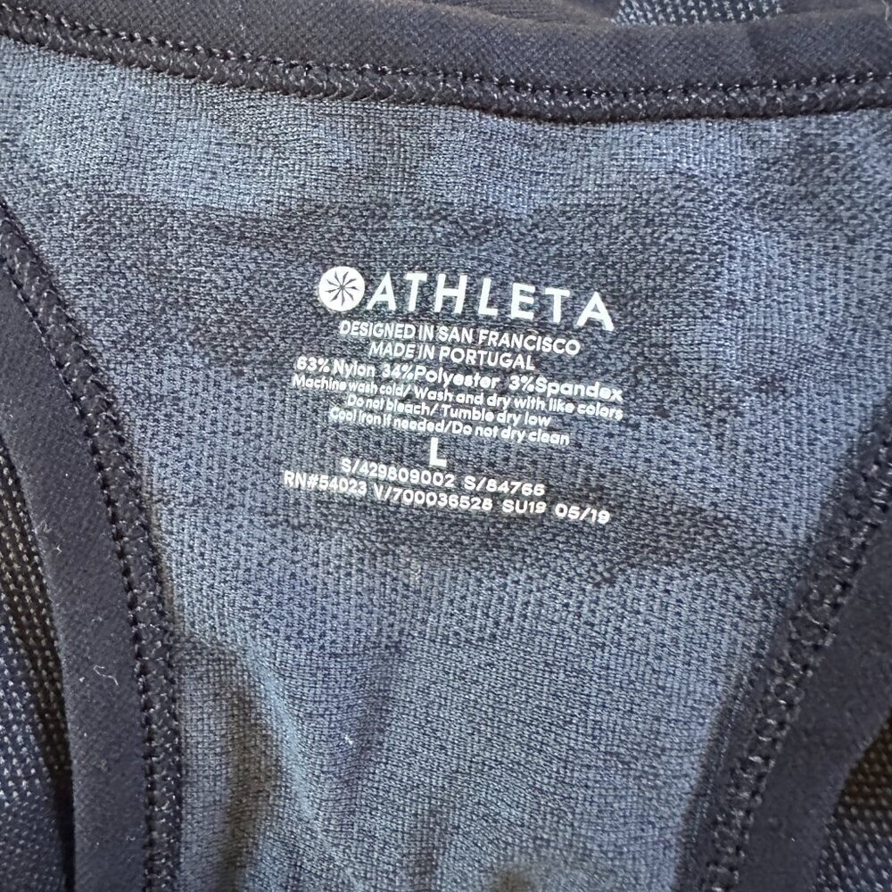 ATHLETA Camo Camouflage Black Grey Racerback Tank Top Size Large - Picture 8 of 10